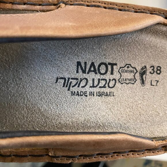 NEW Naot The Rome Slip On Leather Sandal Brown Women's 7 - Picture 4 of 6